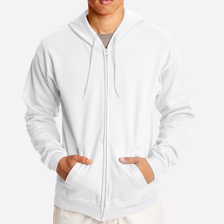 Veelzijdige heren sweatshirt met volledige rits en capuchon. Ideaal voor sportieve en casual looks.