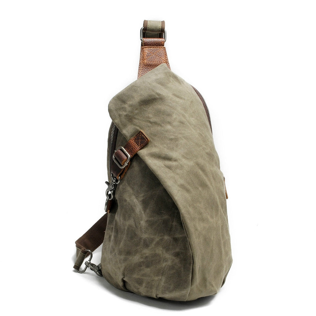 Casual heren waterdichte canvas crossbody tas, perfect als dagtas en reistas met sling optie.