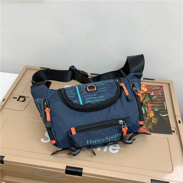Comfortabele waterdichte heup- en schoudertas voor heren, perfect voor reizen.
