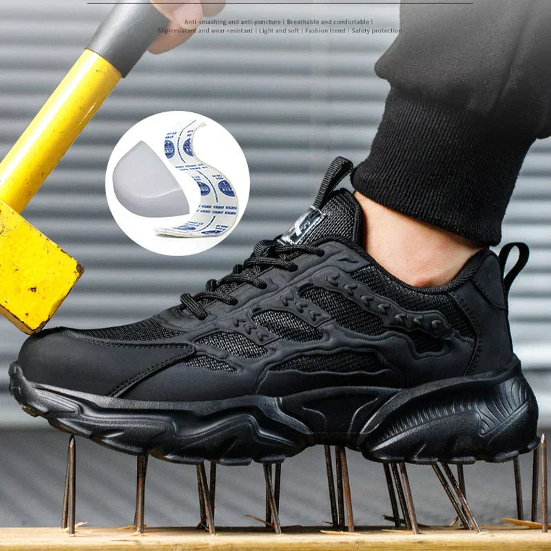 Antislip heren werkschoenen Rocco met stalen neus, ideaal voor veilige grip en maximale bescherming.