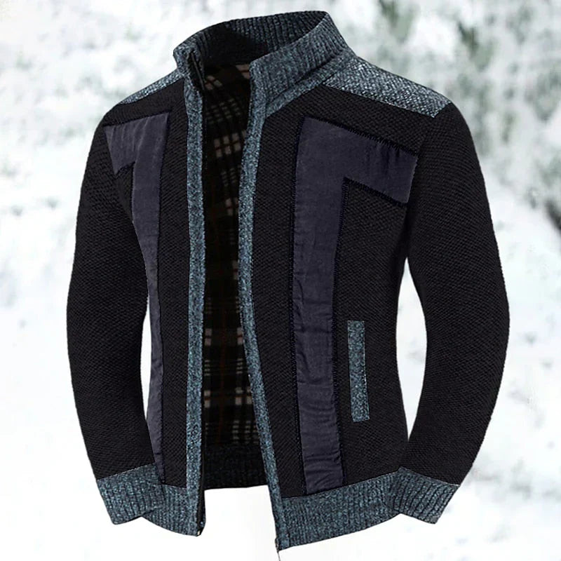 Heren wollen vest Leon met rits, warm en stijlvol, perfect voor wintermode.