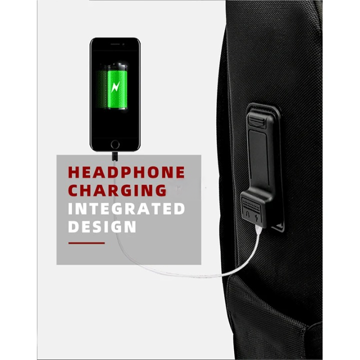 Premium heren rugzak: anti-diefstal, vingerafdrukslot, USB-oplaadfunctie. Perfect voor werk, laptop en reizen.
