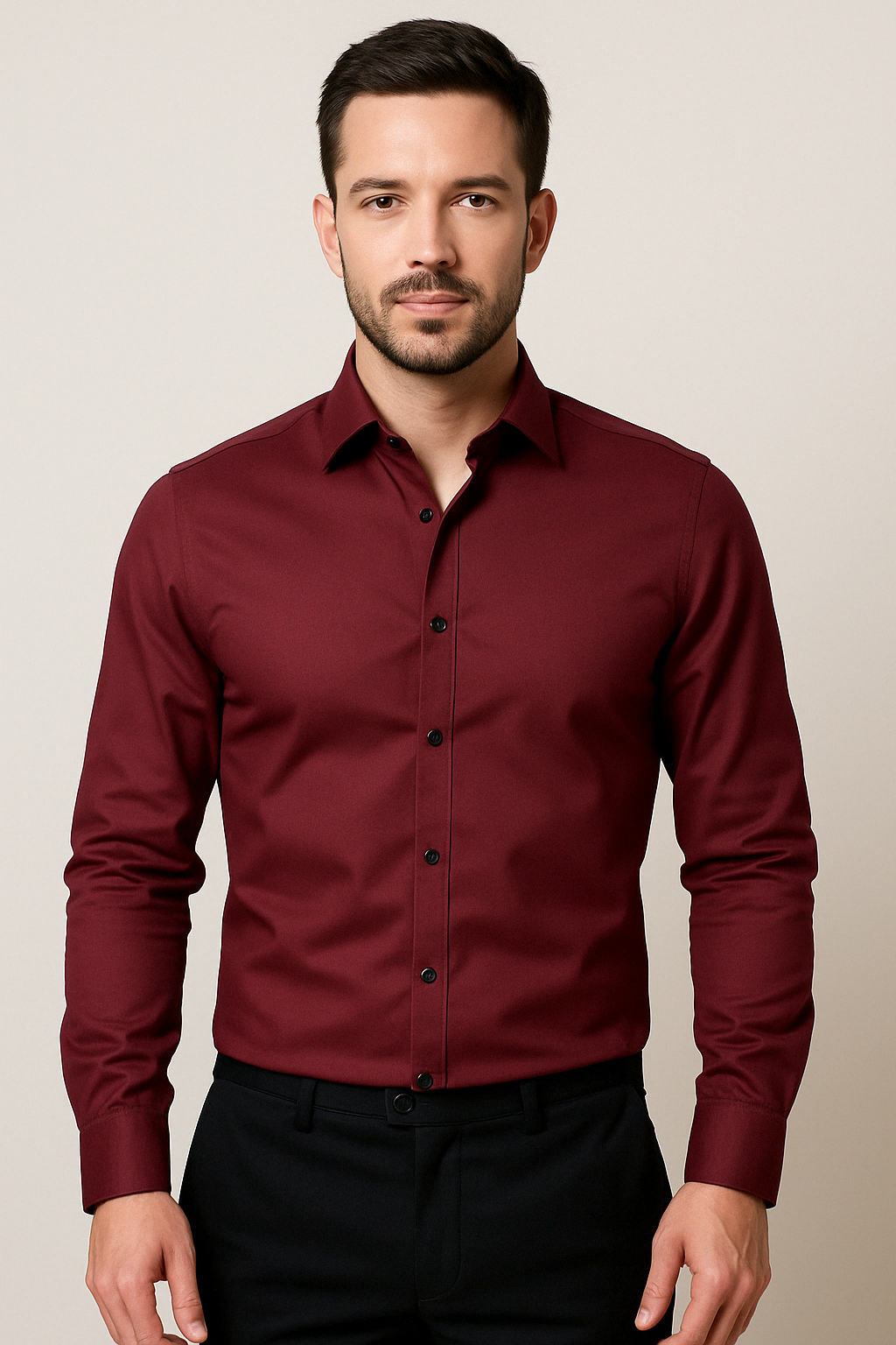Zakelijk herenoverhemd strijkvrij, modern design voor een verzorgde look.