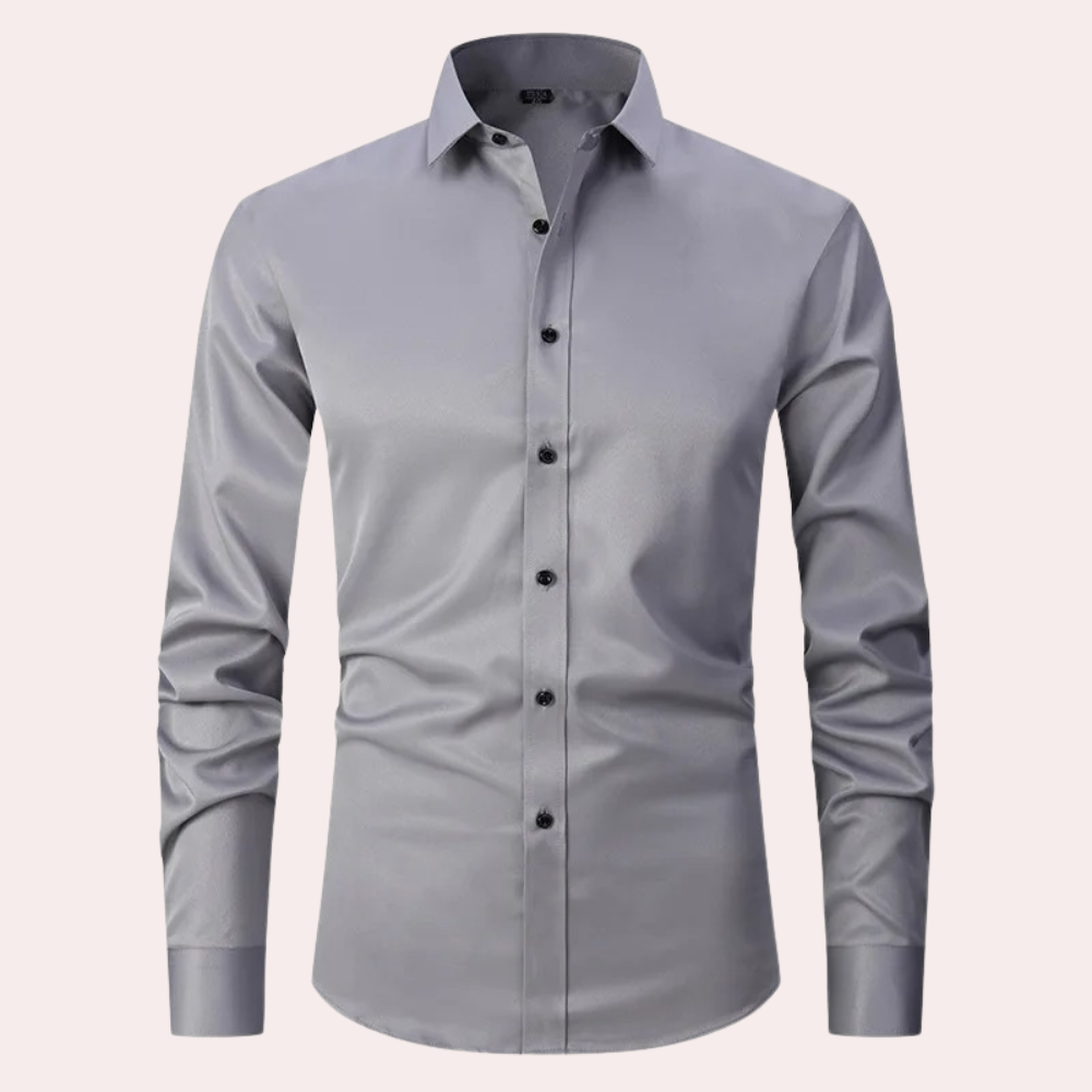 Casual chic herenoverhemd met stretch, strijkvrij en comfortabel voor vrije tijd.