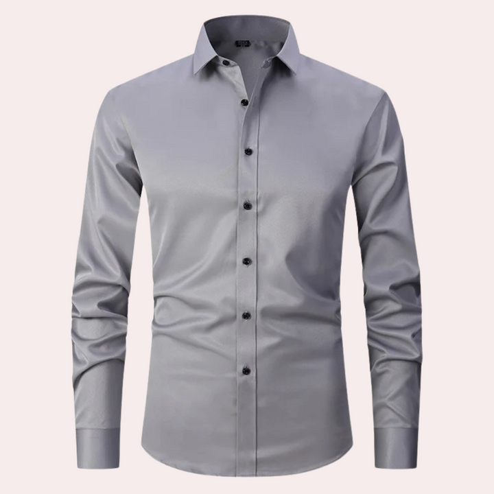 Casual chic herenoverhemd met stretch, strijkvrij en comfortabel voor vrije tijd.