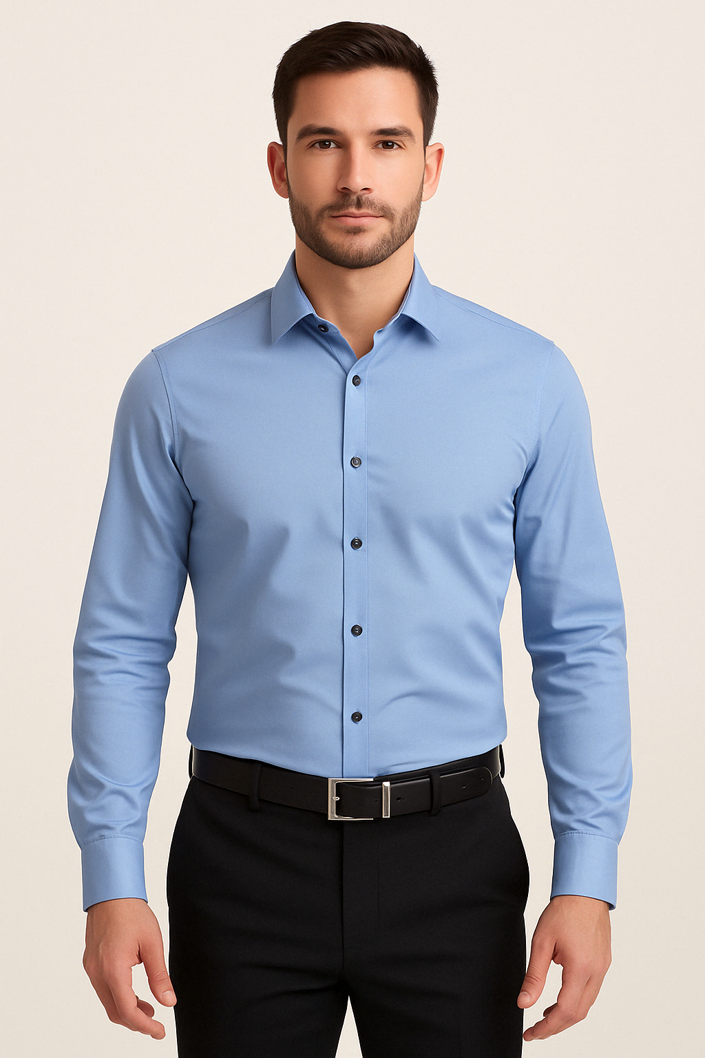 Stijlvol strijkvrij herenoverhemd, modern en veelzijdig voor zakelijk of casual.