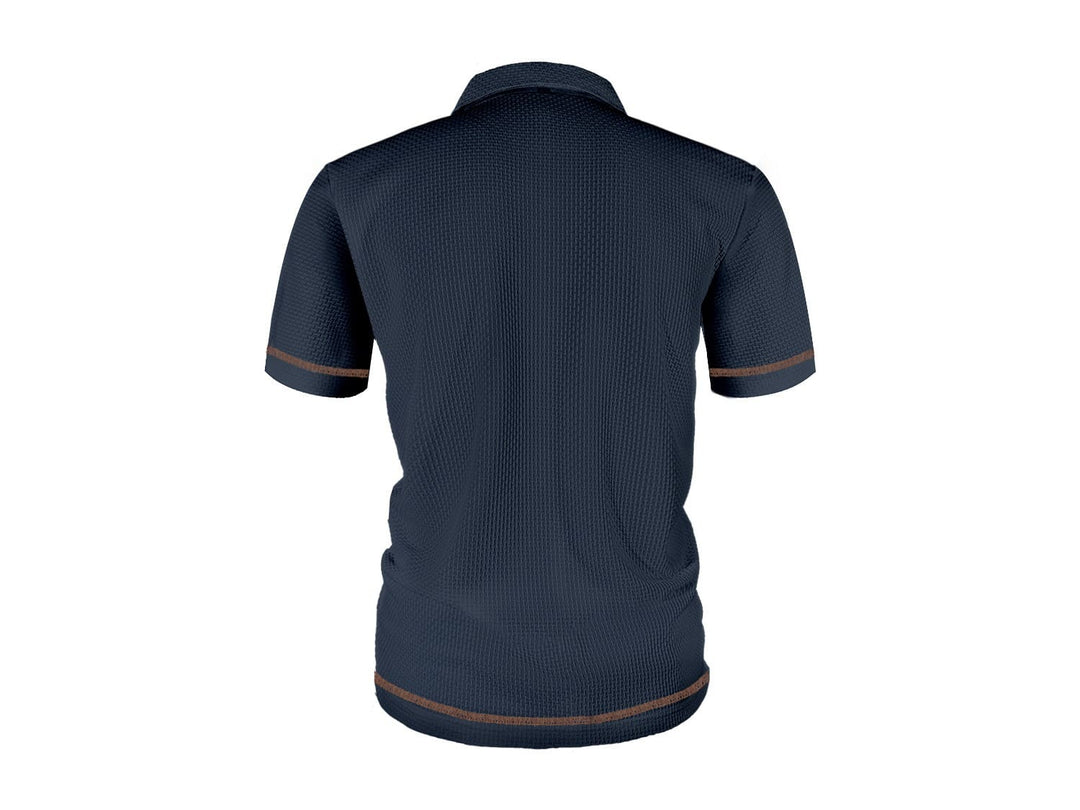 Veelzijdige gebreide herenpolo met moderne pasvorm. Dit comfortabele smart casual zomershirt is ademend en stijlvol.