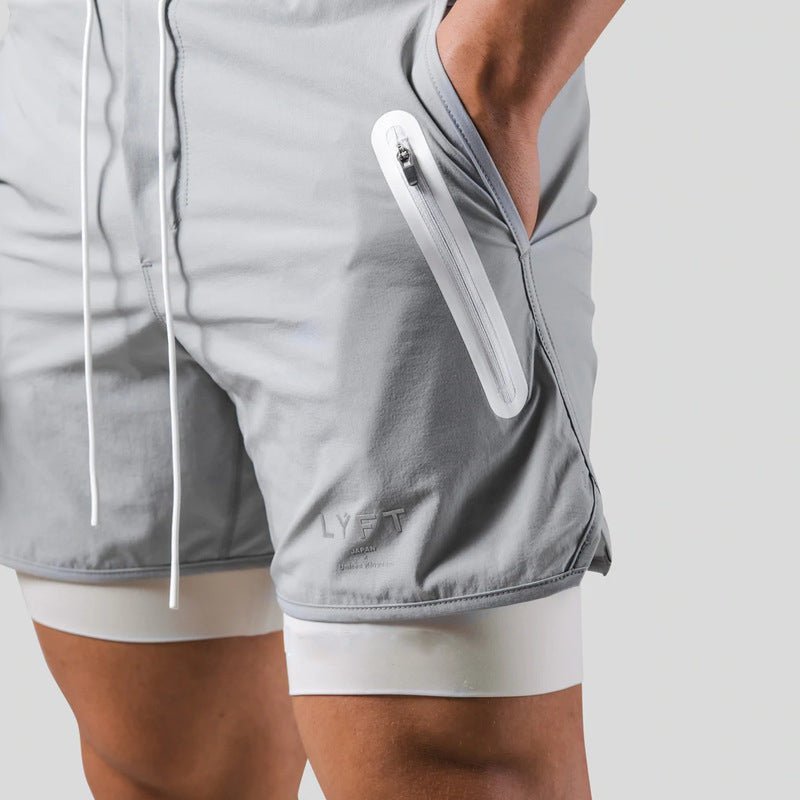 Heren sportshorts met compressie binnenlaag, perfect voor trainingen