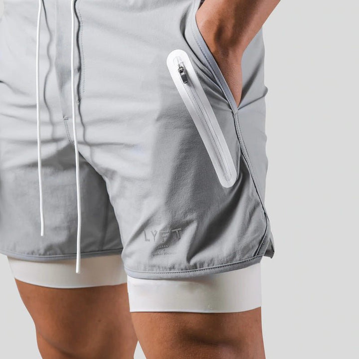 Heren sportshorts met compressie binnenlaag, perfect voor trainingen