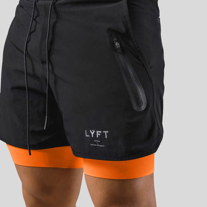 Functionele heren sportkleding: 2-in-1 shorts met verstelbare taille