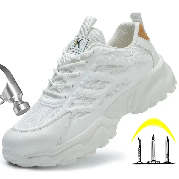 Ademende veiligheidsschoenen voor warm weer, perfect voor bouwplaatsen.