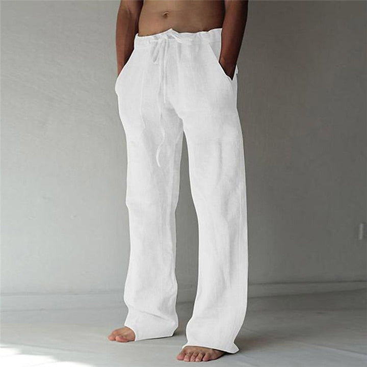 Heren Baggy Broek in Blauw, loszittend, gemaakt van lichte en ademende stof, ideaal voor zomer en vrije tijd.