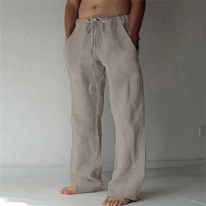 Heren Baggy Broek in Blauw, loszittend, gemaakt van lichte en ademende stof, ideaal voor zomer en vrije tijd.