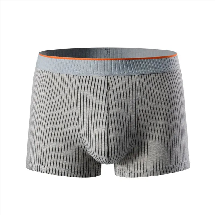 Heren katoenen boxershorts, ademend, antibacterieel, gestreept patroon, comfortabel, elastisch, perfecte pasvorm