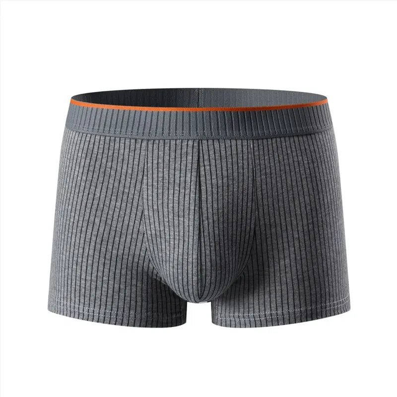 Heren katoenen boxershorts, ademend, antibacterieel, gestreept patroon, comfortabel, elastisch, perfecte pasvorm