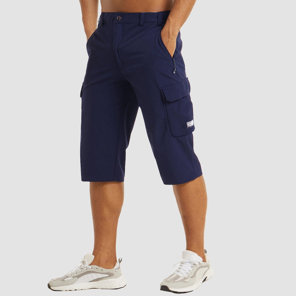 Heren cargo shorts detailweergave, ideaal voor outdooractiviteiten en casual zomerdagen.