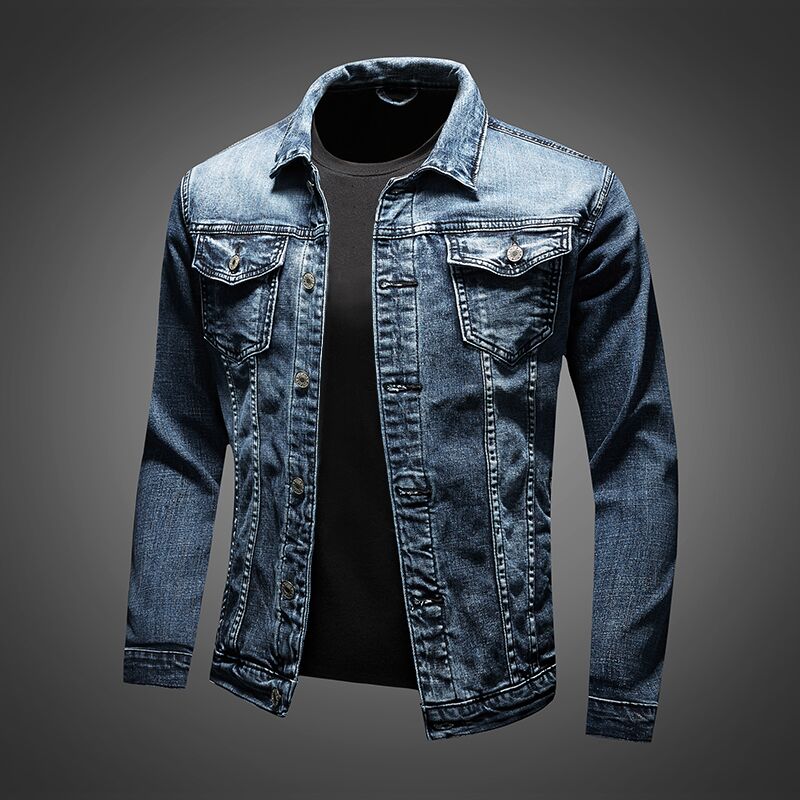 Heren jeansjack, klassiek design met knopen, tijdloze stijl, ideaal voor koelere dagen, veelzijdig te combineren met elke outfit.