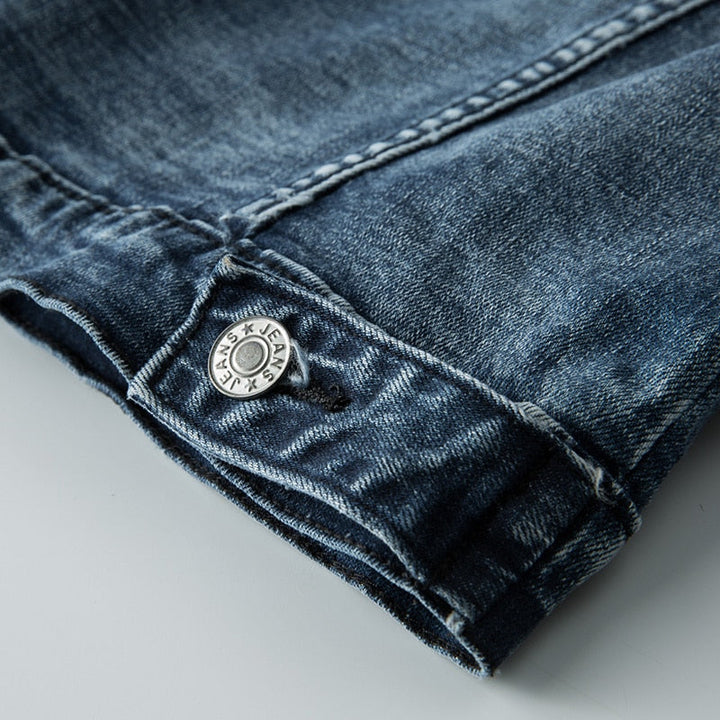 Heren jeansjack, klassiek design met knopen, tijdloze stijl, ideaal voor koelere dagen, veelzijdig te combineren met elke outfit.