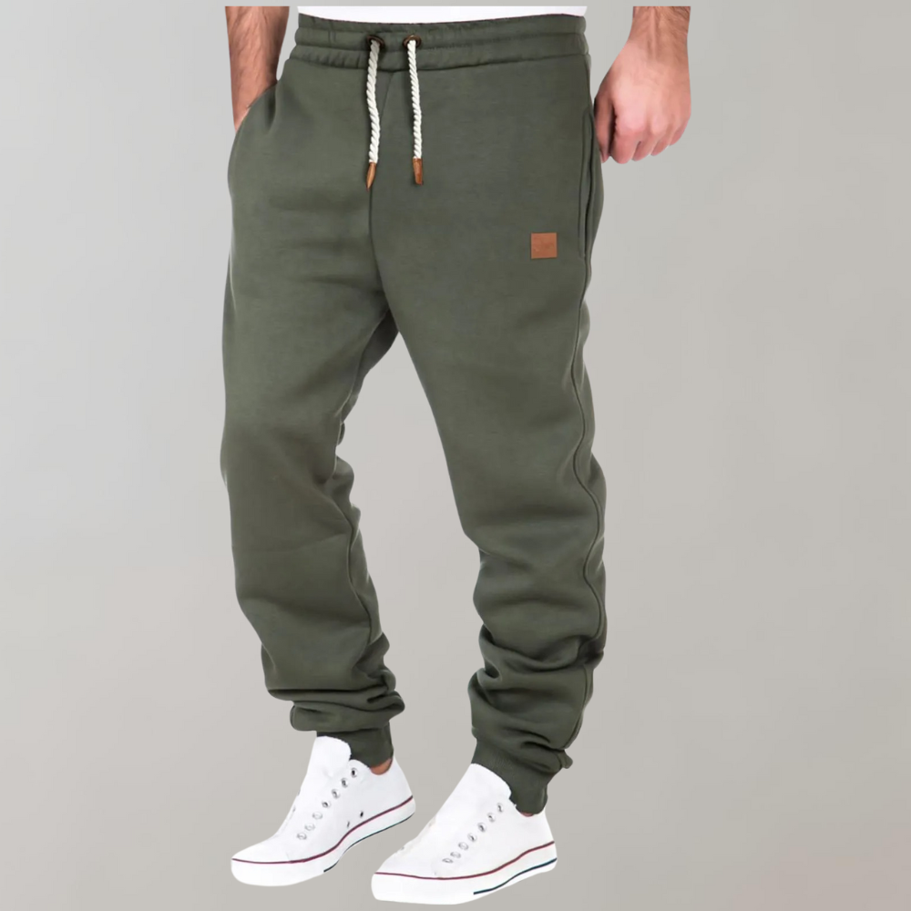 Details van de heren joggingbroek, comfortabel en modieus
