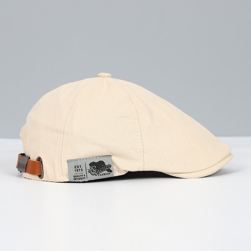 Heren klassieke flat cap, beige, elegant ontwerp, perfecte zonwering, stijlvol accessoire voor de zomerse look.