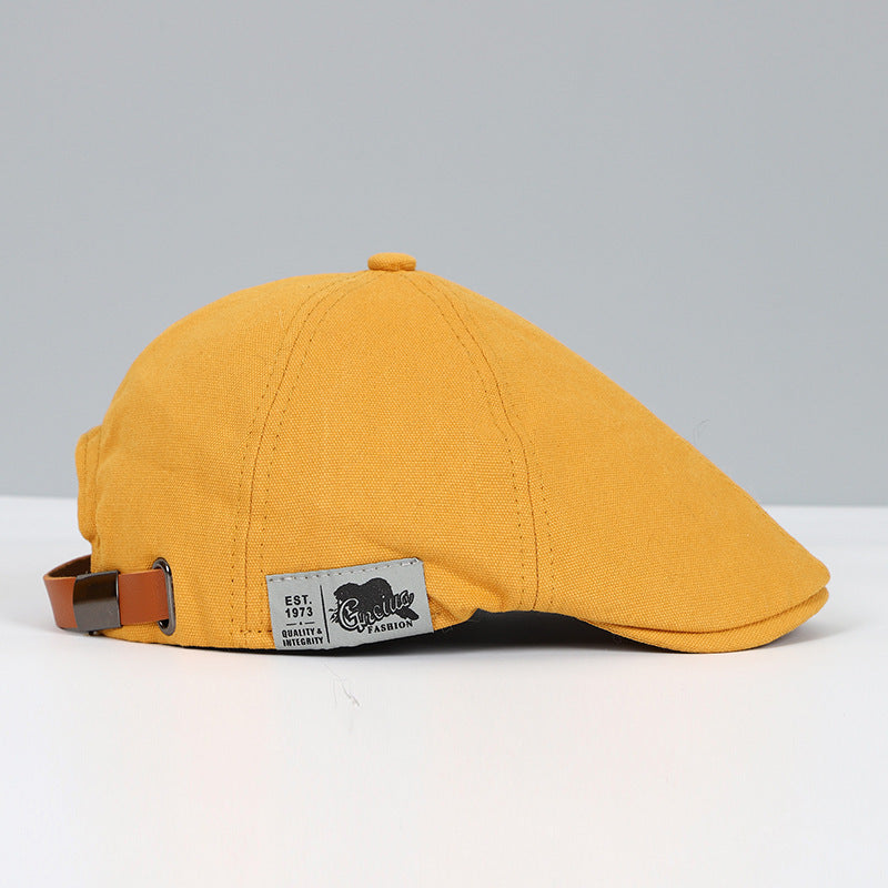 Heren klassieke flat cap, beige, elegant ontwerp, perfecte zonwering, stijlvol accessoire voor de zomerse look.