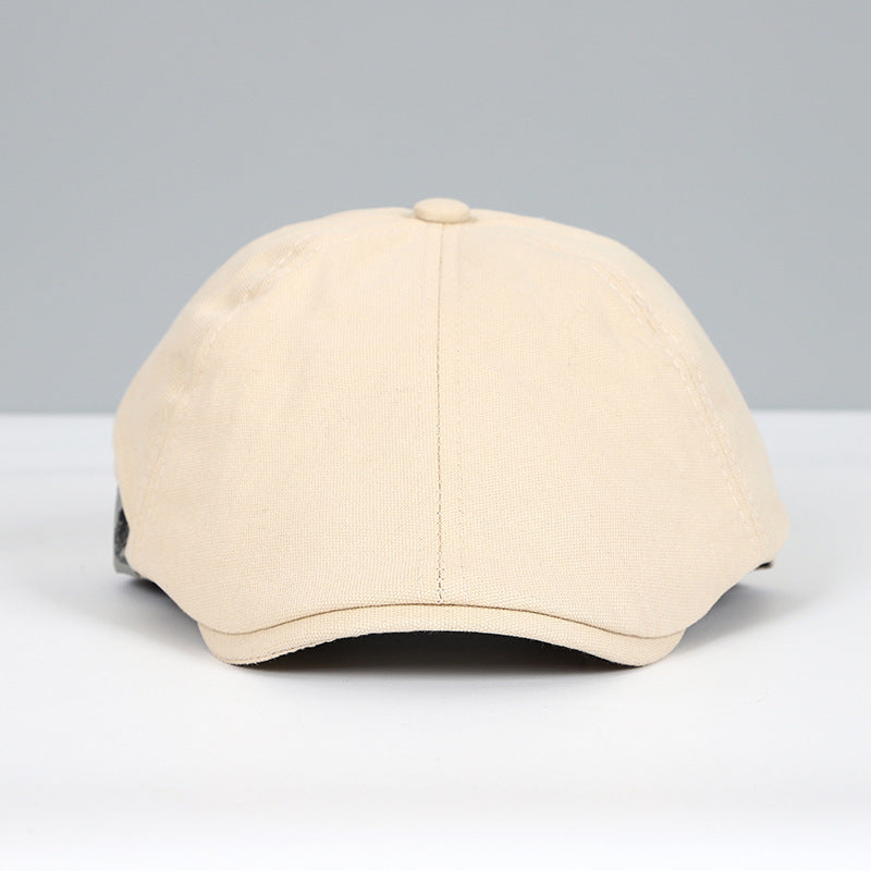 Heren klassieke flat cap, beige, elegant ontwerp, perfecte zonwering, stijlvol accessoire voor de zomerse look.