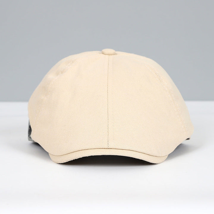 Heren klassieke flat cap, beige, elegant ontwerp, perfecte zonwering, stijlvol accessoire voor de zomerse look.