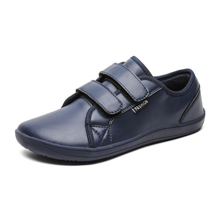 Heren Klittenbandschoenen, veelzijdig, comfortabel en stijlvol in bruin, donkerblauw en geel.