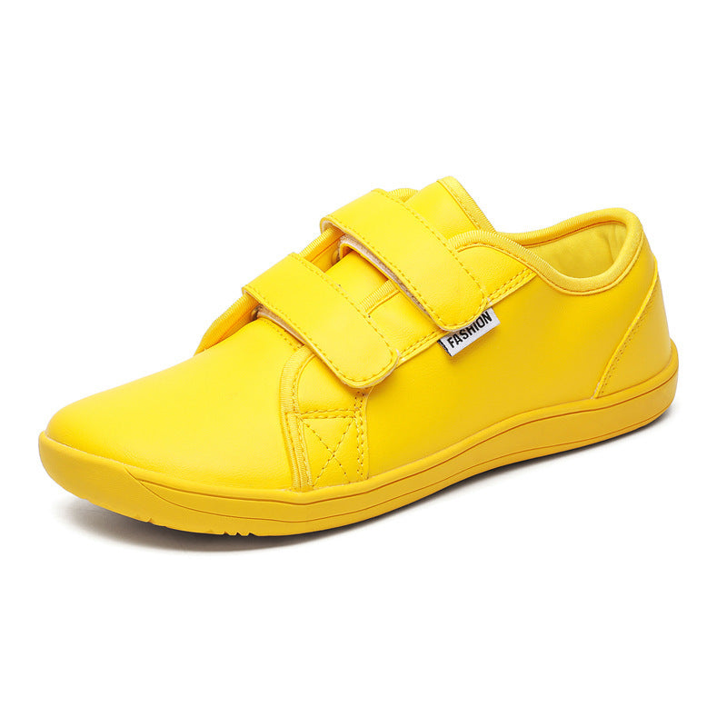 Heren Klittenbandschoenen, veelzijdig, comfortabel en stijlvol in bruin, donkerblauw en geel.