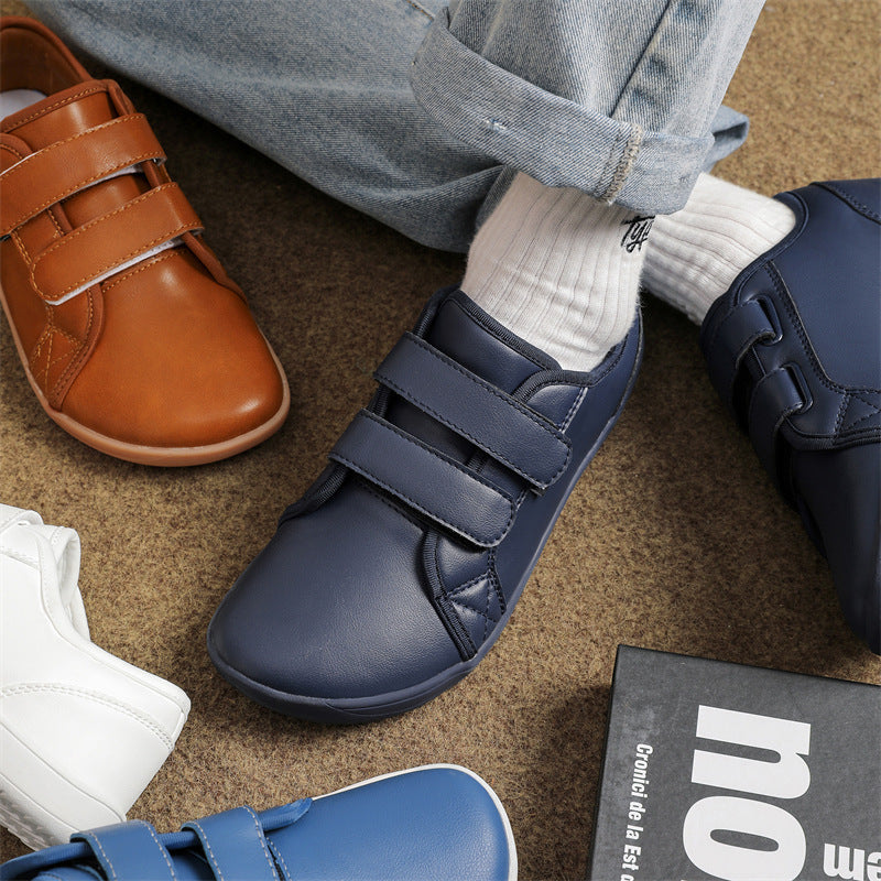Heren Klittenbandschoenen, veelzijdig, comfortabel en stijlvol in bruin, donkerblauw en geel.