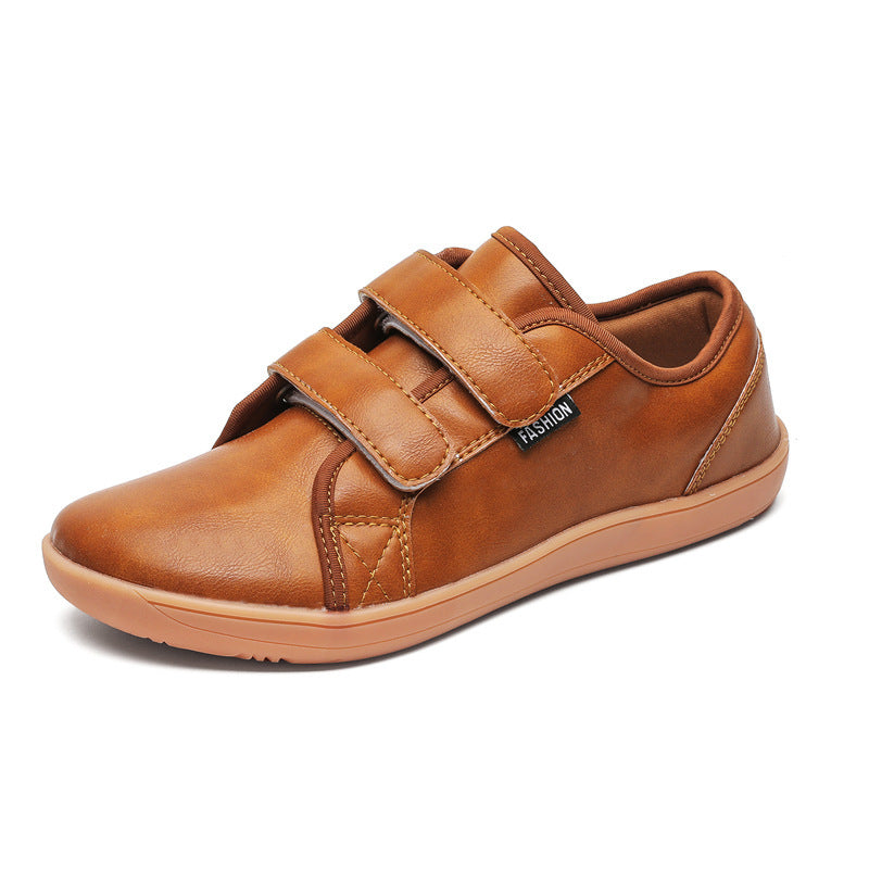 Heren Klittenbandschoenen, veelzijdig, comfortabel en stijlvol in bruin, donkerblauw en geel.