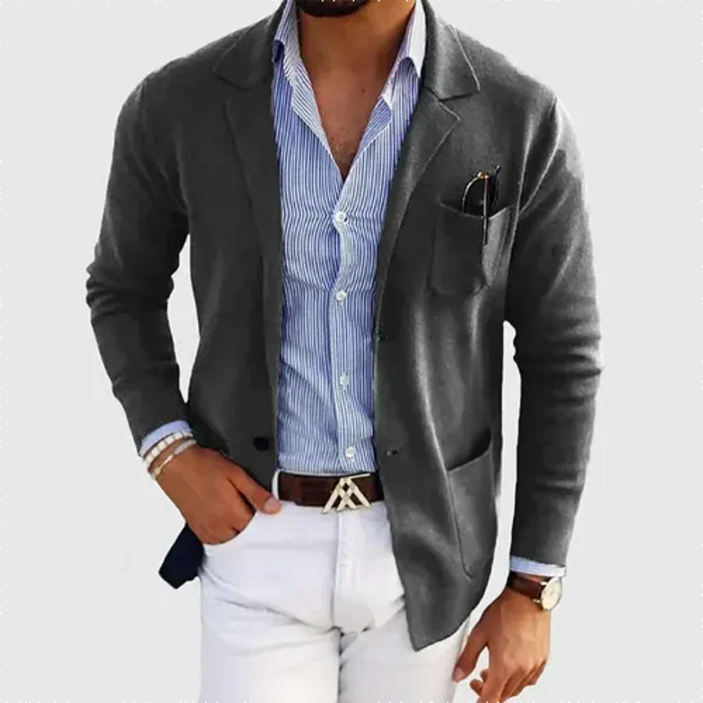 Heren casual blazer, stijlvolle look, warm comfort, relaxte pasvorm, veelzijdig te combineren, elegant design