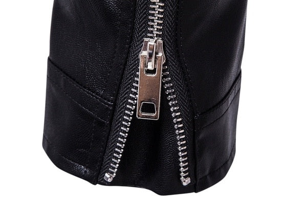 Heren leren jas slim fit, winddicht, met opstaande kraag en slank silhouet, ideaal voor motorrijders.
