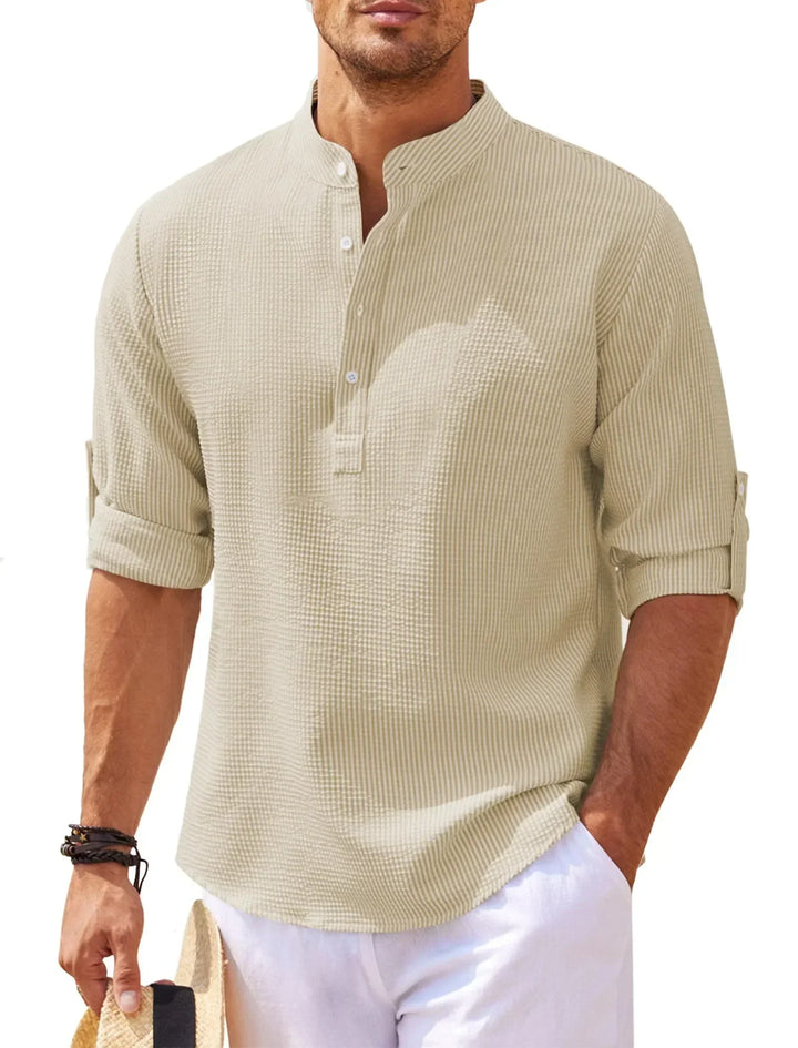 Heren longsleeve in elegantie, ideaal voor dagelijks en strandgebruik, gemaakt van hoogwaardig materiaal. Comfort en veelzijdigheid gecombineerd.