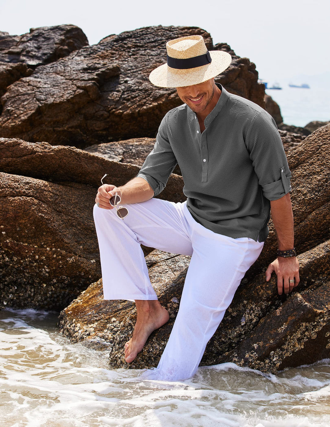 Praktisch heren longsleeve, gemakkelijk te combineren voor een casual of geklede look, met duurzame eigenschappen.
