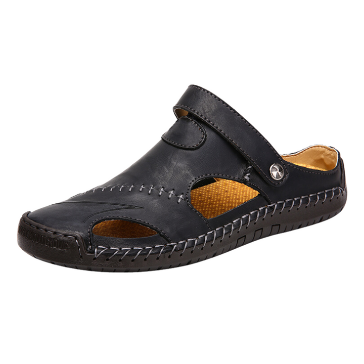 Heren orthopedische leren sandalen, comfortabel, bruin leer, antislip zool, ideaal voor zomerse vrijetijdsactiviteiten