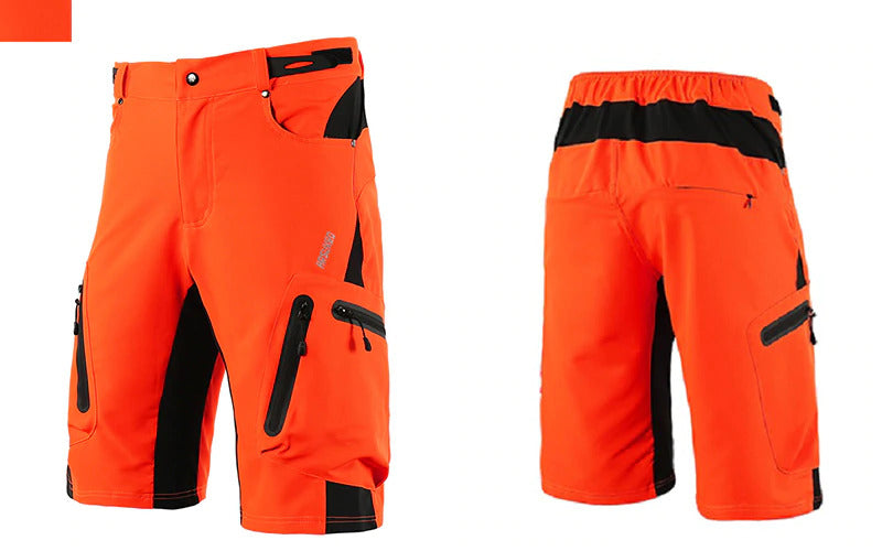 Heren outdoor fietsbroek, ademend, elastische tailleband, ritszakken, ideaal voor fietsen en buitenavonturen.