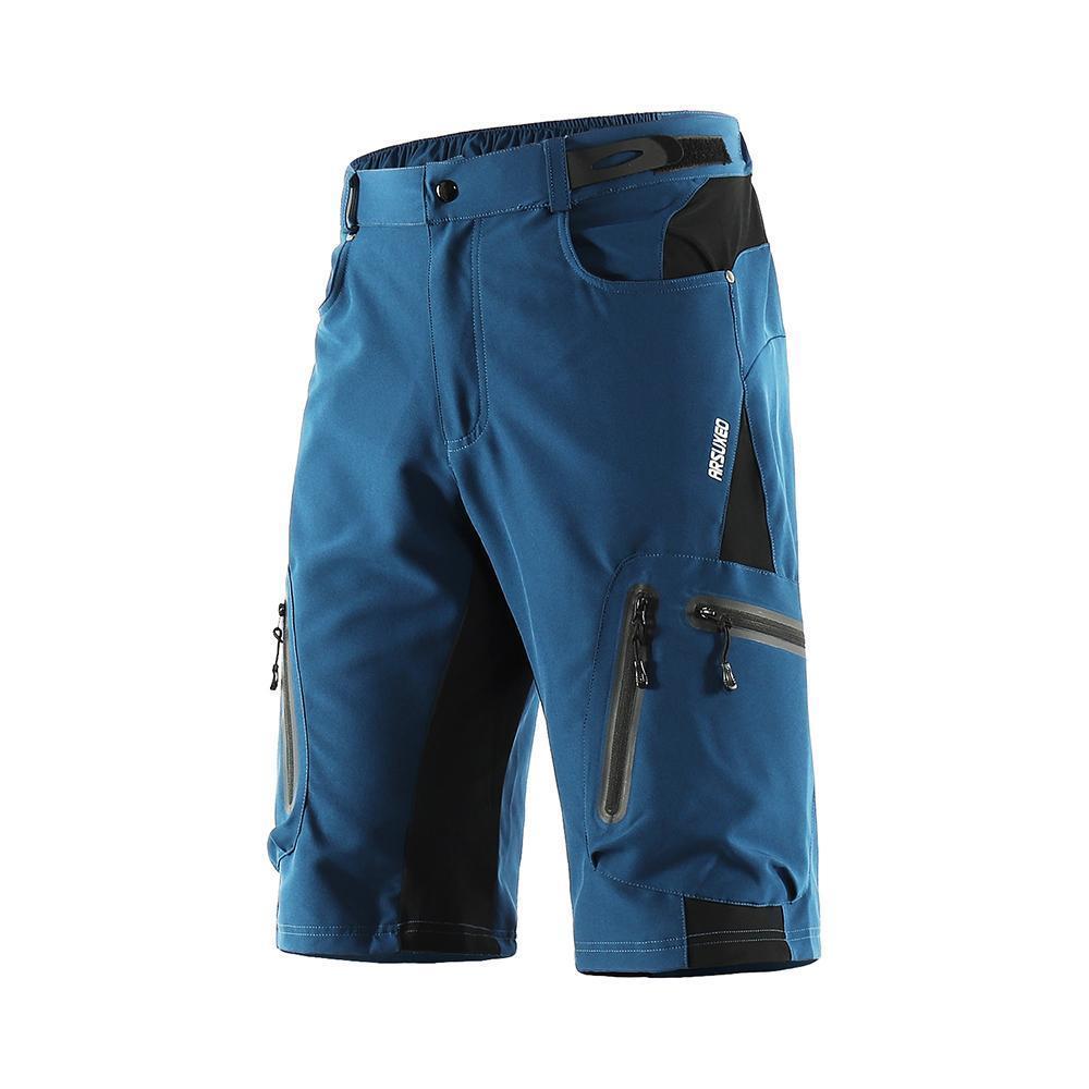 Heren outdoor fietsbroek, ademend, elastische tailleband, ritszakken, ideaal voor fietsen en buitenavonturen.
