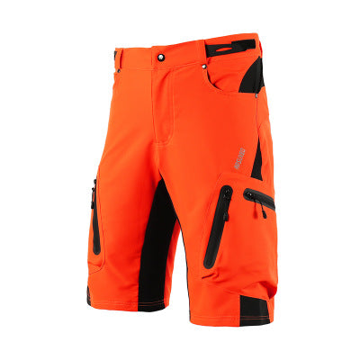 Heren outdoor fietsbroek, ademend, elastische tailleband, ritszakken, ideaal voor fietsen en buitenavonturen.