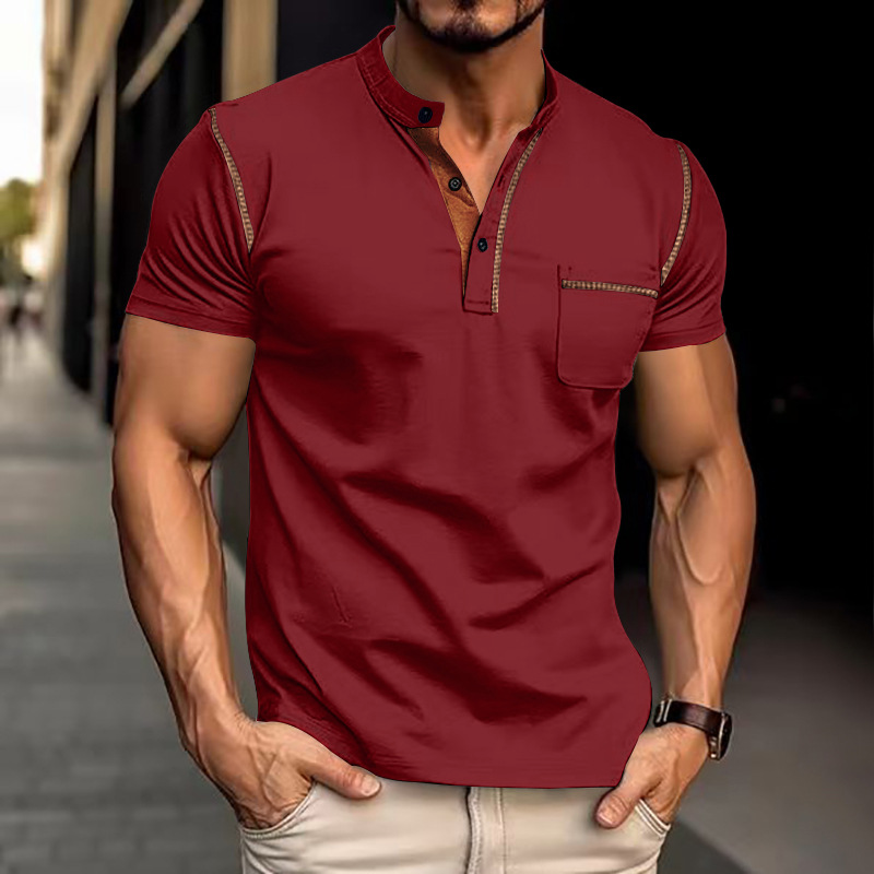 Heren poloshirt in elegant design, tijdloze snit, blauw, korte mouwen, perfect voor vrije tijd en speciale gelegenheden