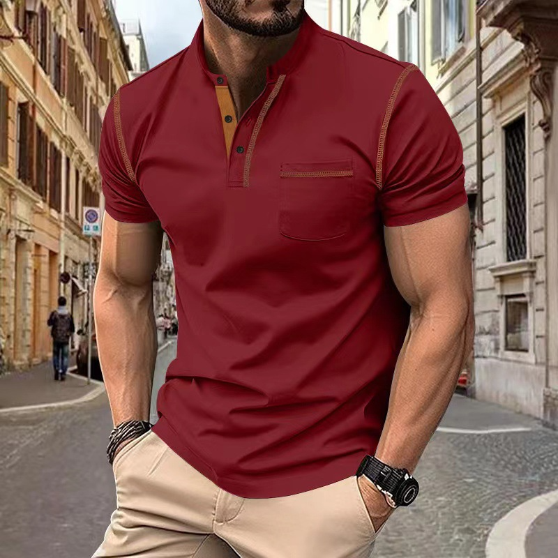 Heren poloshirt in elegant design, tijdloze snit, blauw, korte mouwen, perfect voor vrije tijd en speciale gelegenheden