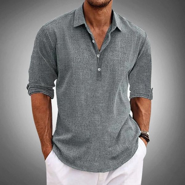 Heren poloshirt, ademend van 100% linnen, elegante pasvorm in zomerse kleuren, ideaal voor casual en formele gelegenheden.