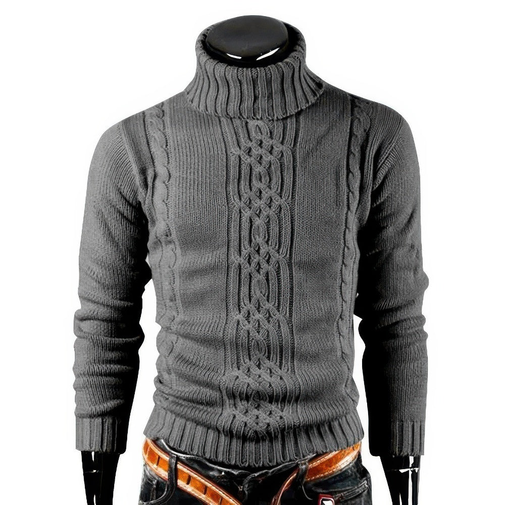 Heren coltrui in grijs, elastisch, zacht, veelzijdig, tijdloos design voor een elegante uitstraling bij elke gelegenheid