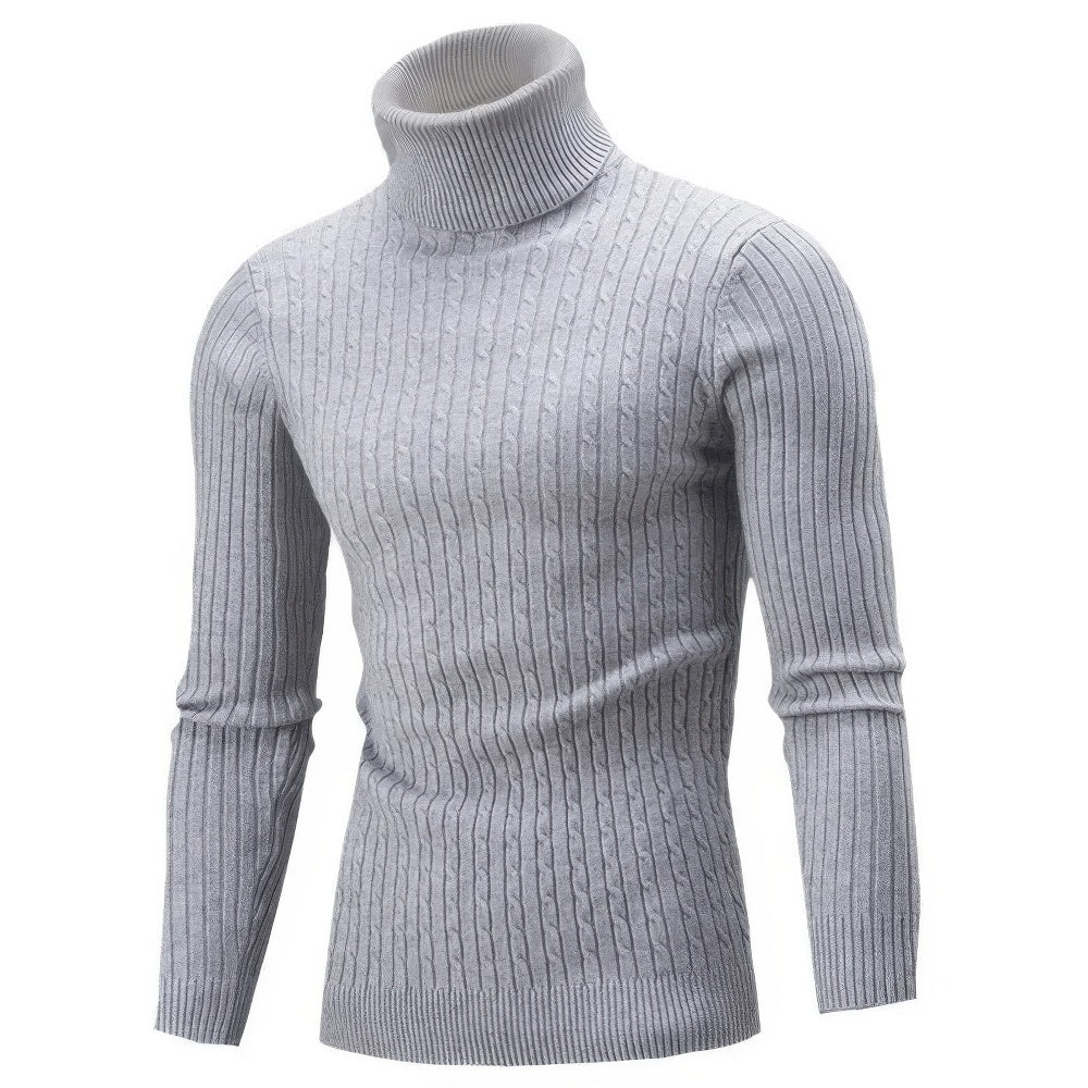 Heren coltrui in zwart, elastisch, zacht, veelzijdig, tijdloos design voor een elegante uitstraling bij elke gelegenheid