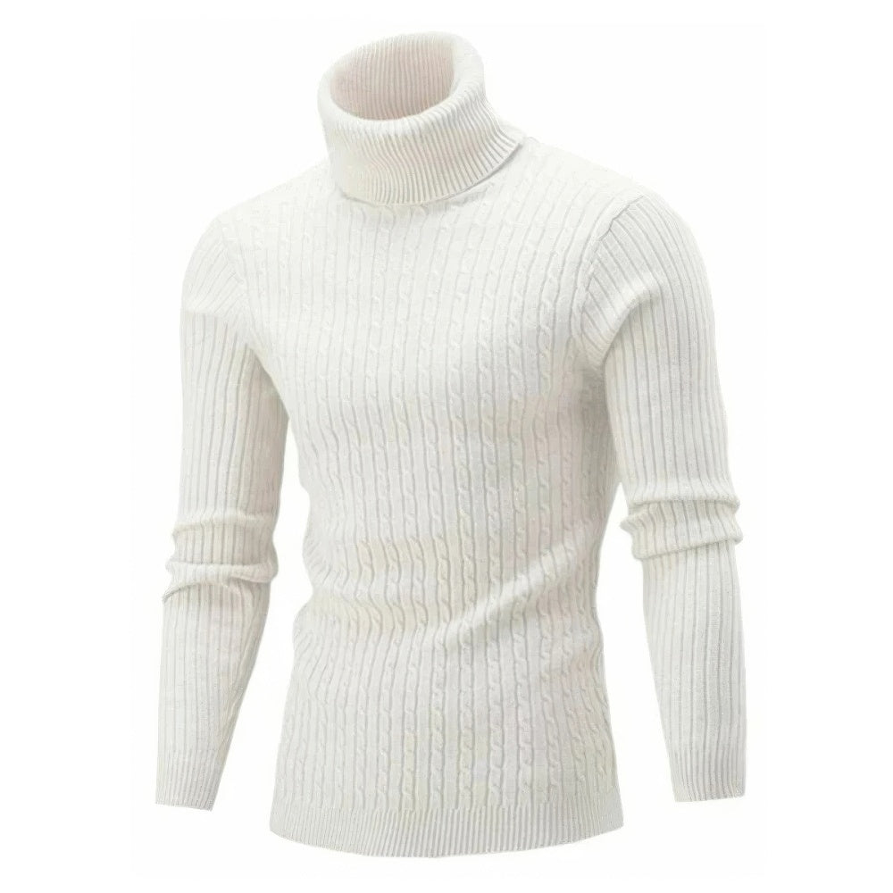 Heren coltrui in blauw, elastisch, zacht, veelzijdig, tijdloos design voor een elegante uitstraling bij elke gelegenheid