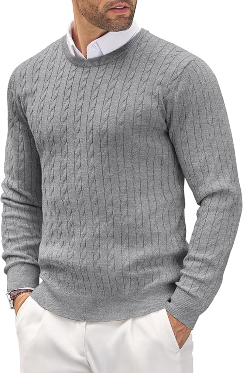 "Herren Slim Fit Pullover, Feinstrick, modern, bequem, elegante Passform, Rundhalsausschnitt, atmungsaktive Baumwolle."