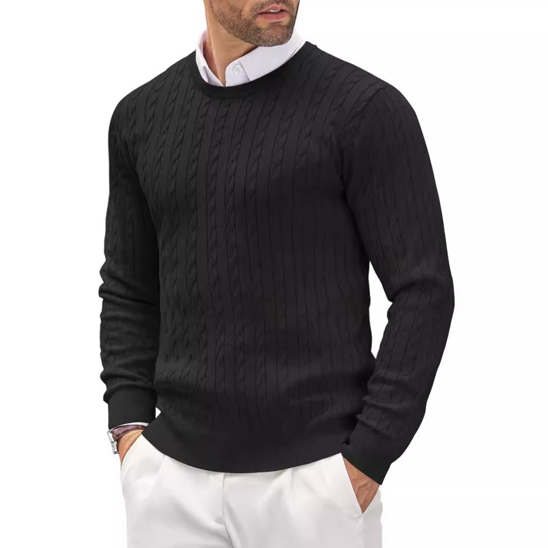 "Herren Slim Fit Pullover, Feinstrick, modern, bequem, elegante Passform, Rundhalsausschnitt, atmungsaktive Baumwolle."