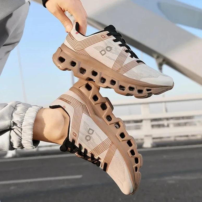 Heren sneakers, ademende en lichtgewicht vrijetijdsschoenen in street style, perfect voor stadswandelingen, detailaanzicht.