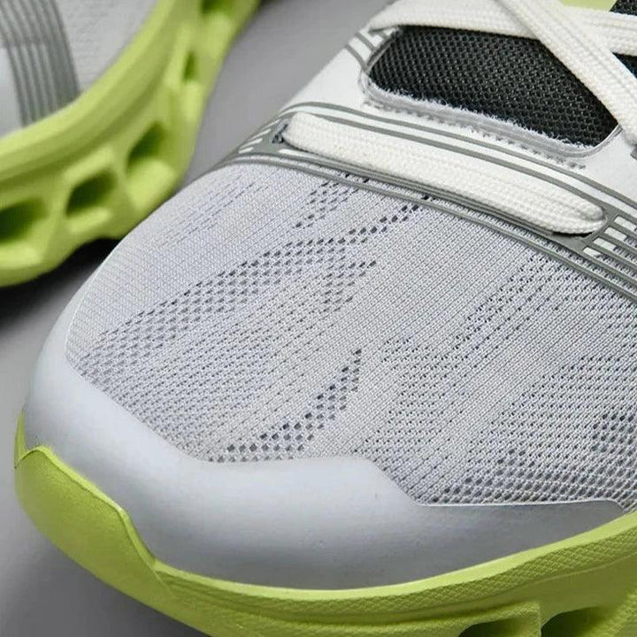 Heren sneakers, ademende en lichtgewicht vrijetijdsschoenen in street style, perfect voor stadswandelingen, detailaanzicht.