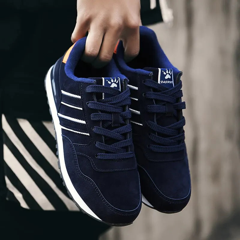 Heren sneakers met ademend ontwerp, vetersluiting en modieus patroon, ideaal voor lente en herfst.